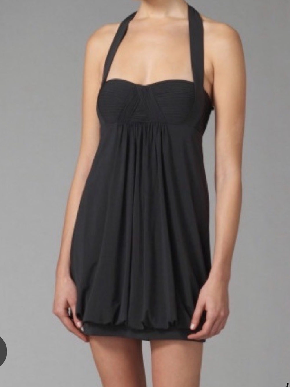 **BCBGMaxAzria **Black Halter Tie-Back Mini Dress or Top.